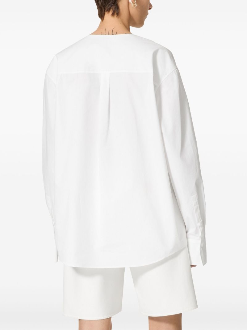 White  V Gold Detail Blouse