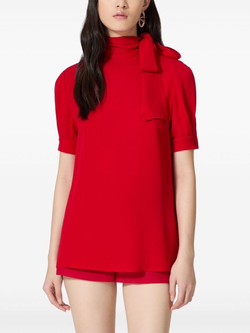 Red Georgette Silk Top