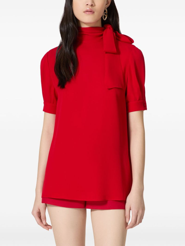 Red Georgette Silk Top