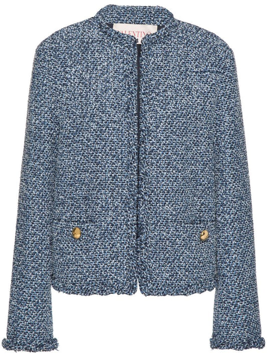 Blue Textured Denim Jacket