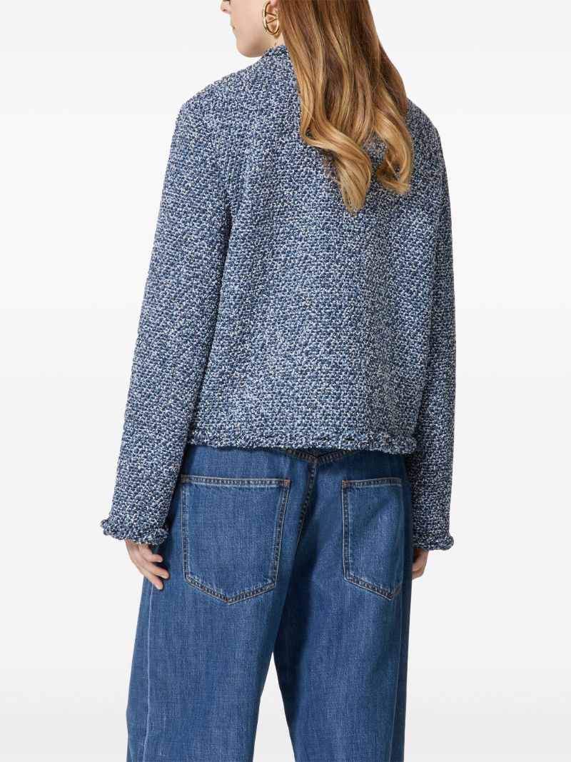 Blue Textured Denim Jacket