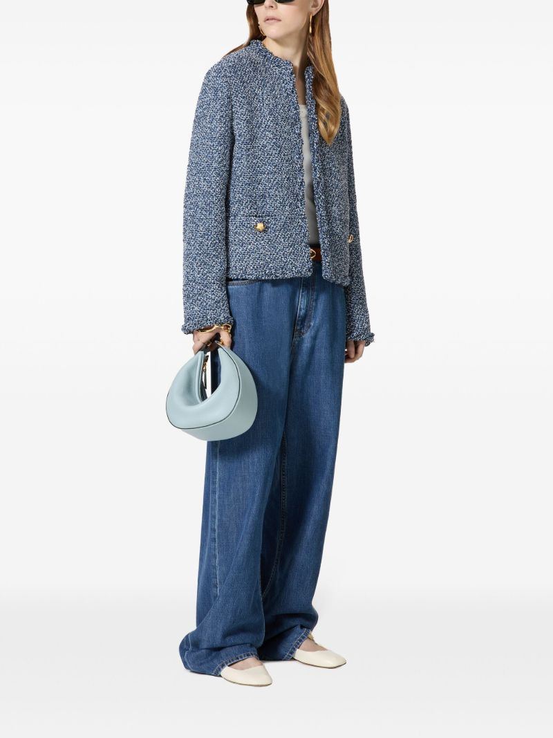Blue Textured Denim Jacket