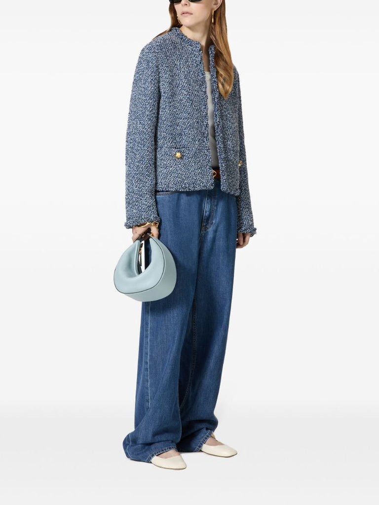 Blue Textured Denim Jacket