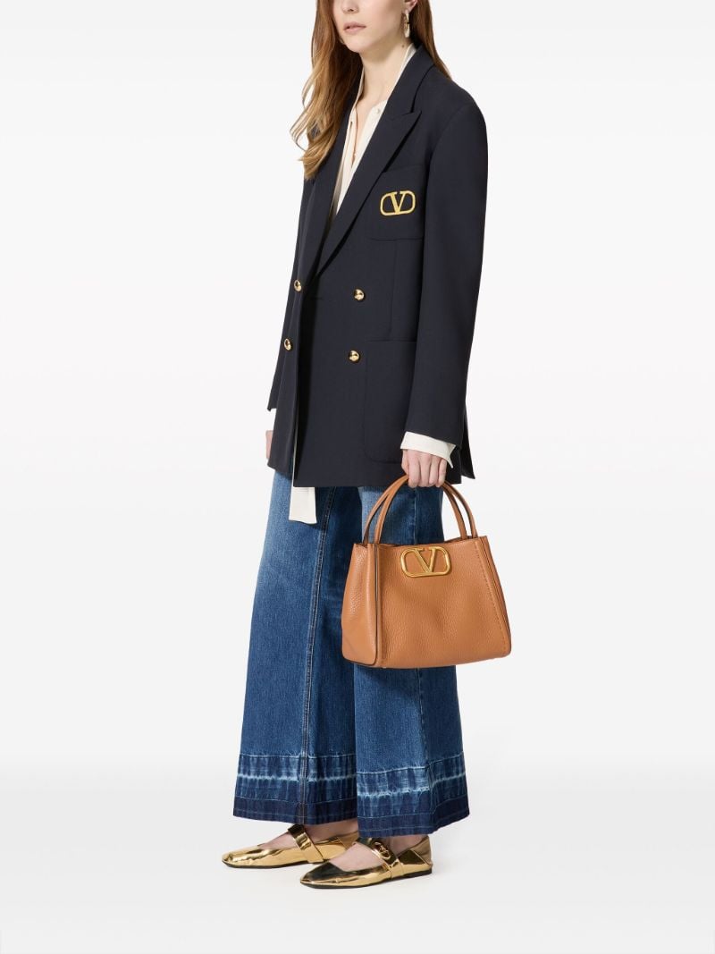 Blue Double-breasted Wool Blazer
