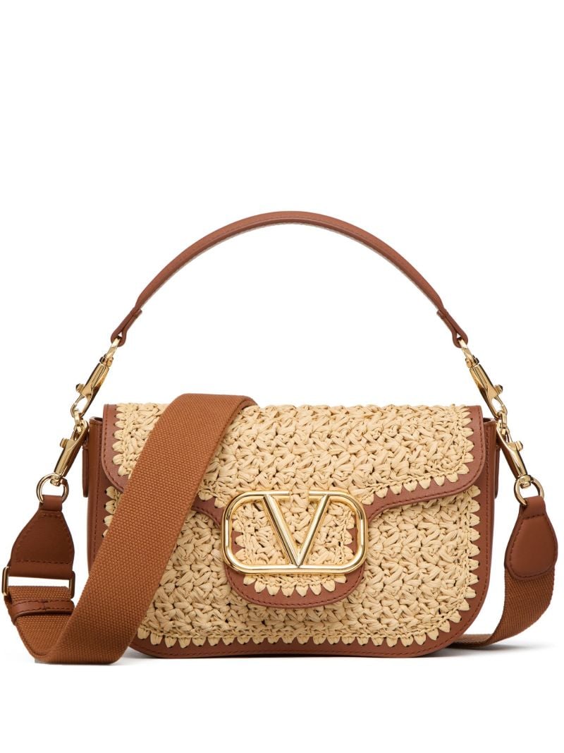 Brown Alltime Woven Leather Shoulder Bag
