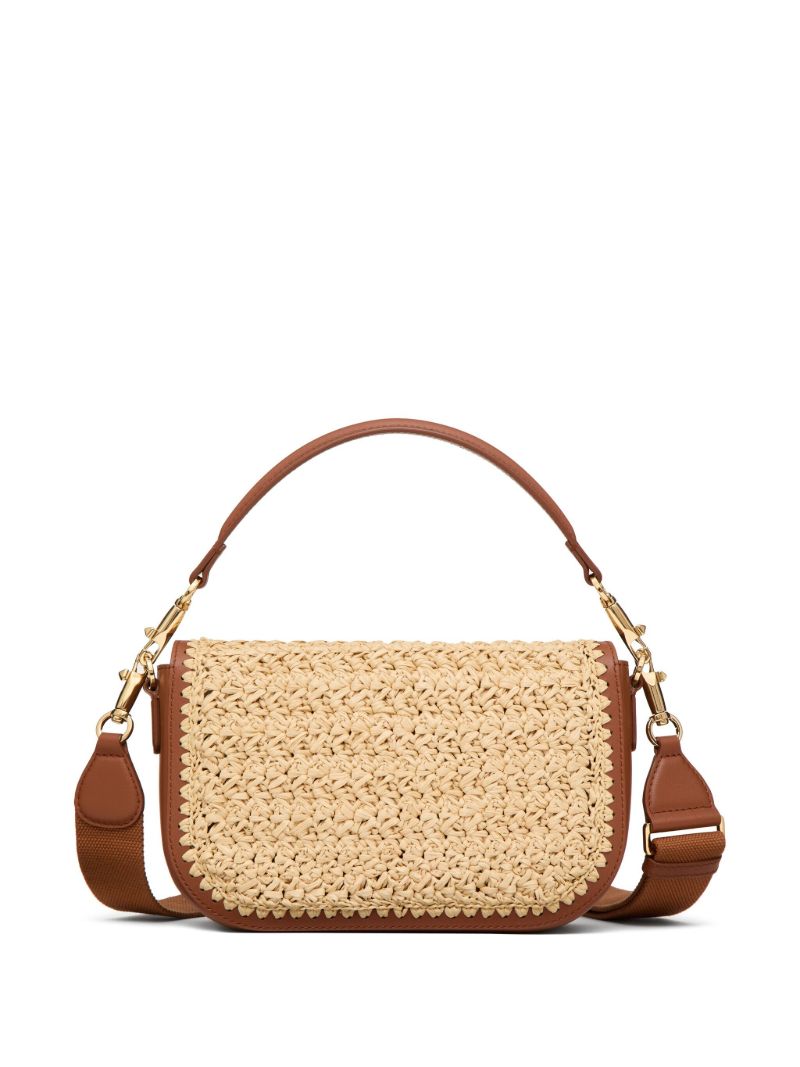 Brown Alltime Woven Leather Shoulder Bag