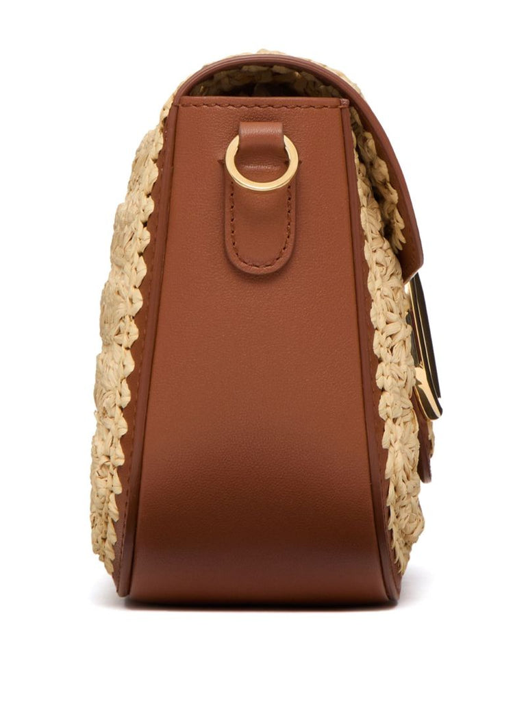 Brown Alltime Woven Leather Shoulder Bag