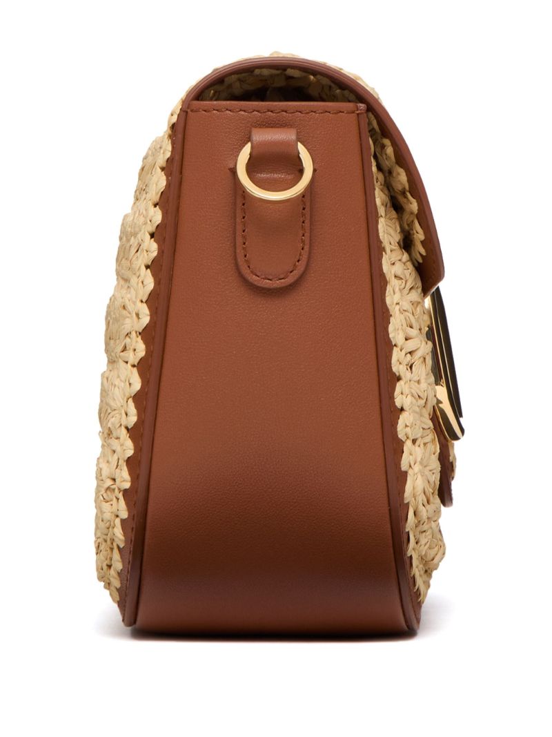 Brown Alltime Woven Leather Shoulder Bag