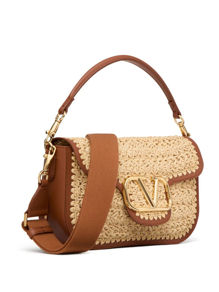 Brown Alltime Woven Leather Shoulder Bag