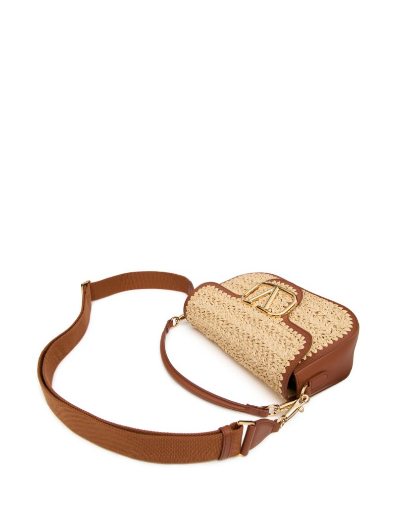 Brown Alltime Woven Leather Shoulder Bag