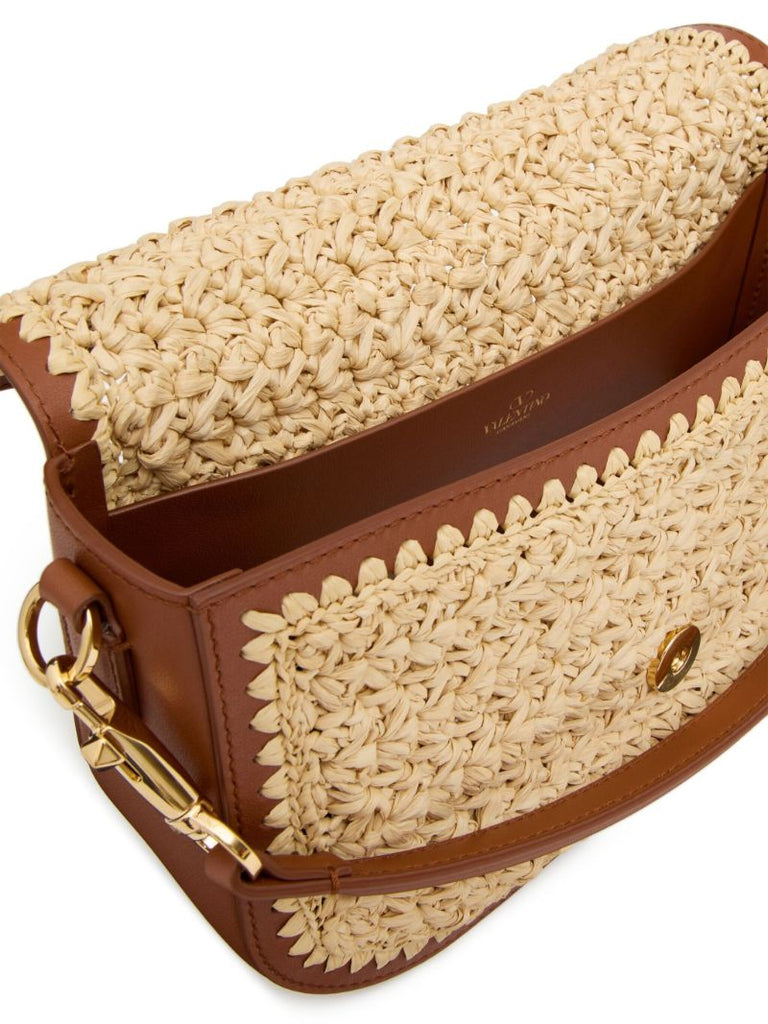 Brown Alltime Woven Leather Shoulder Bag