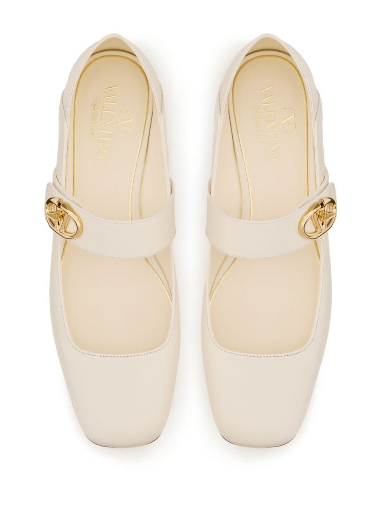 White Vlogo Locker Mary-jane Ballerina Shoes