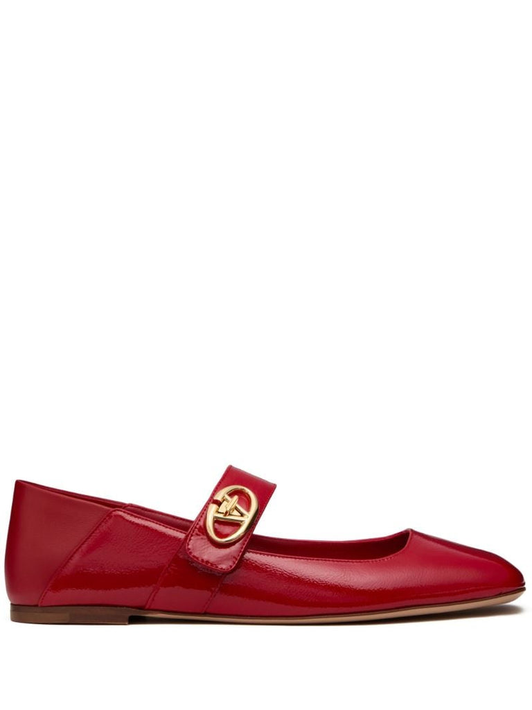 Red Vlogo Locker Mary-jane Ballerina Shoes