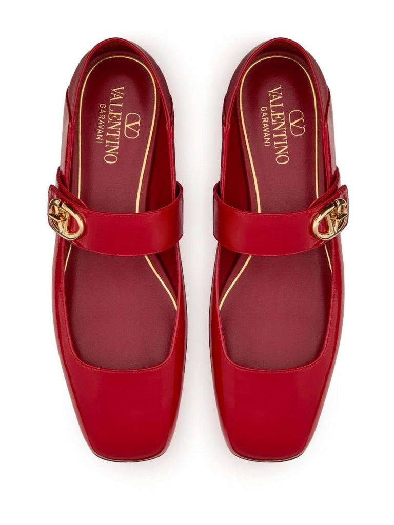 Red Vlogo Locker Mary-jane Ballerina Shoes