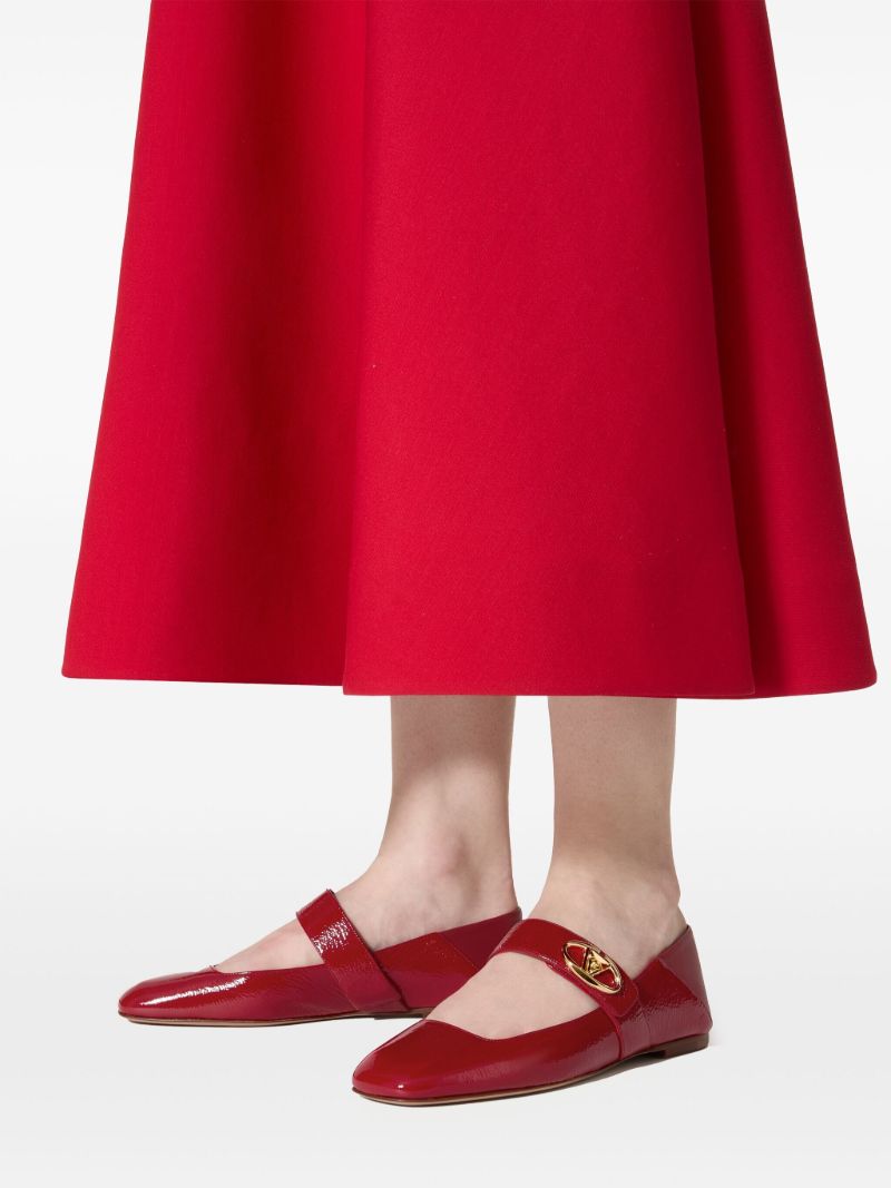 Red Vlogo Locker Mary-jane Ballerina Shoes