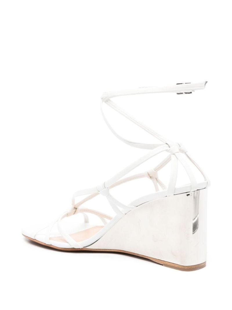 White Rebecca Wedge Leather Sandals