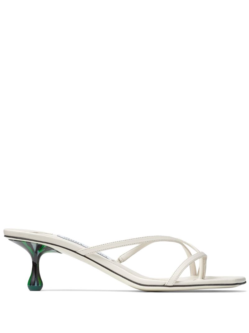 White Etana 50mm Leather Mules
