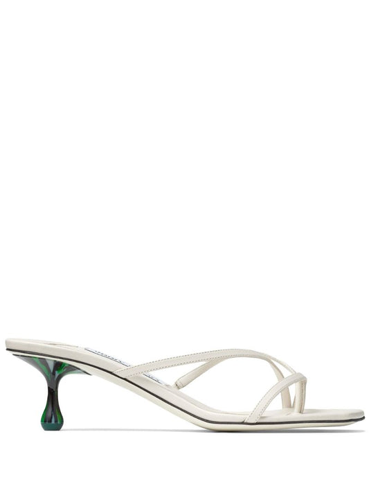 White Etana 50mm Leather Mules