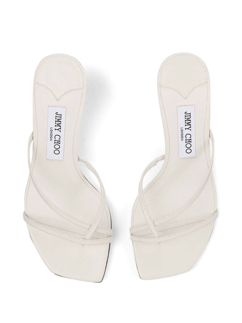 White Etana 50mm Leather Mules