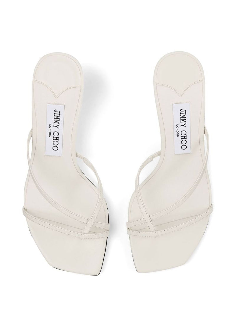 White Etana 50mm Leather Mules