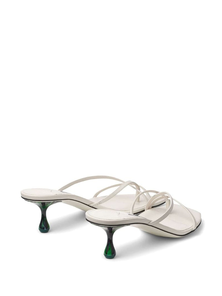 White Etana 50mm Leather Mules