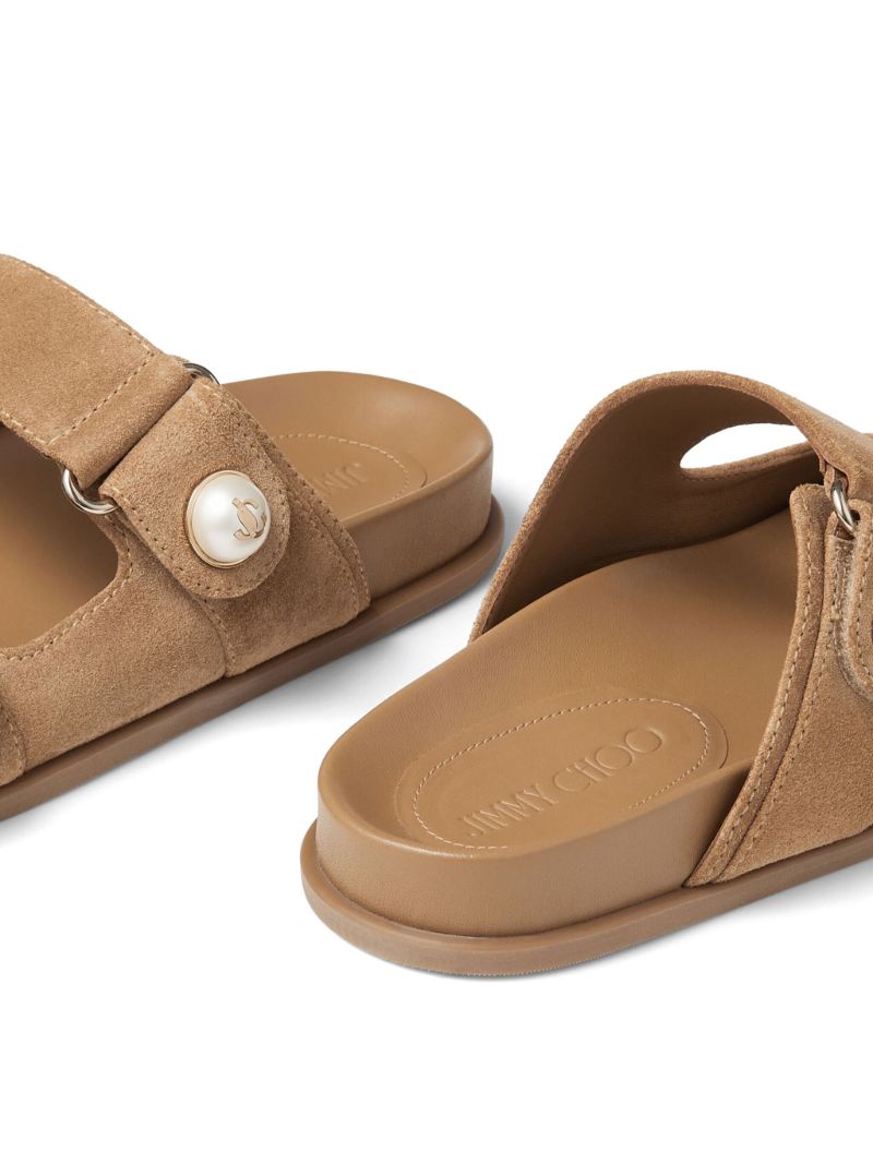Neutral Fayence Suede Sandals