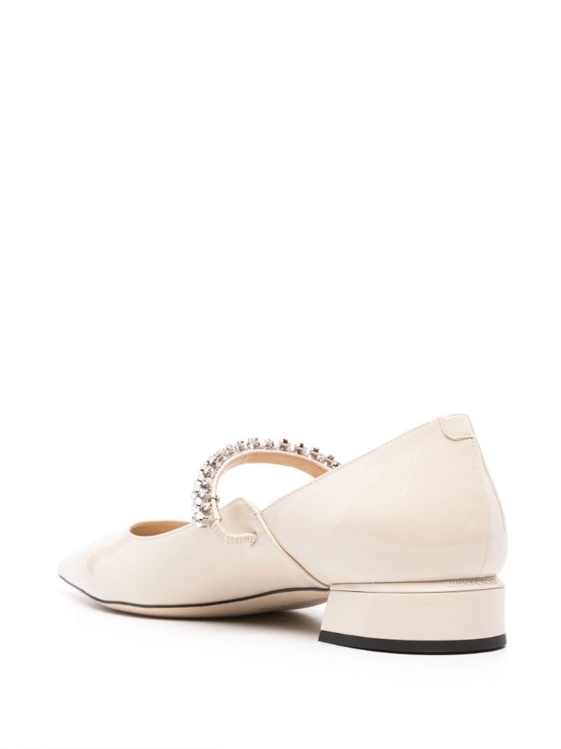 White Bing Crystal-embellished Ballet Pumps