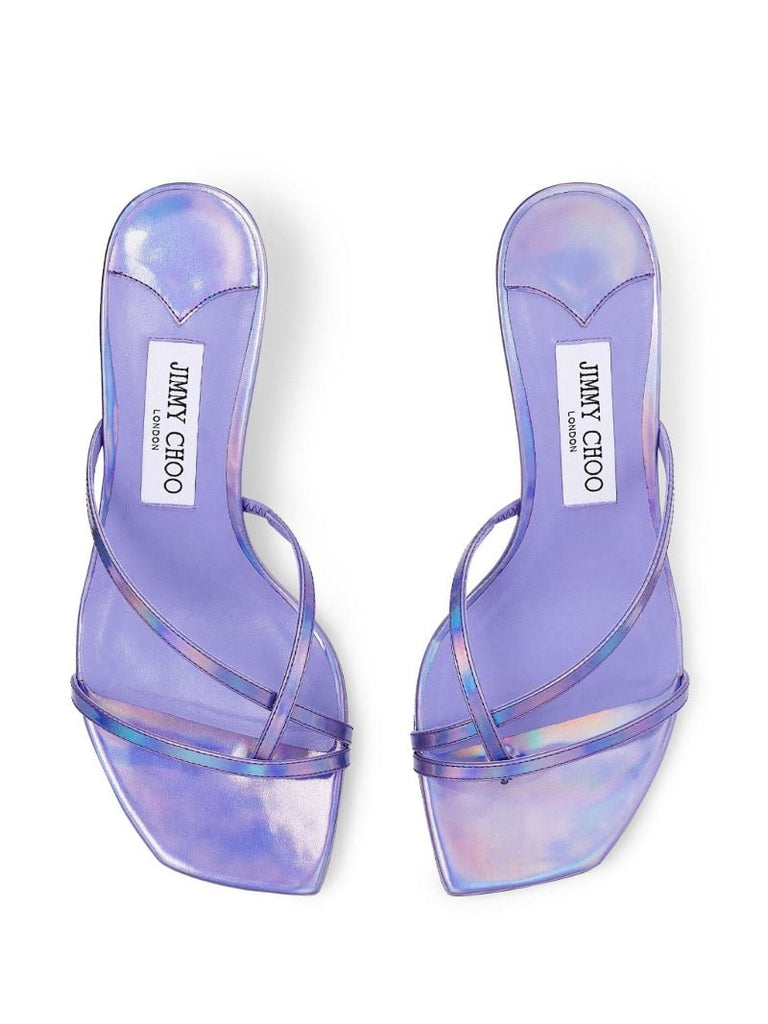 Purple Etana 50mm Iridescent Mules