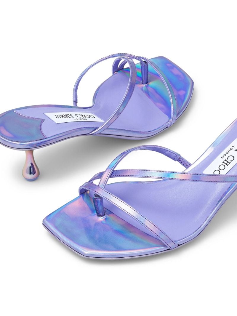 Purple Etana 50mm Iridescent Mules