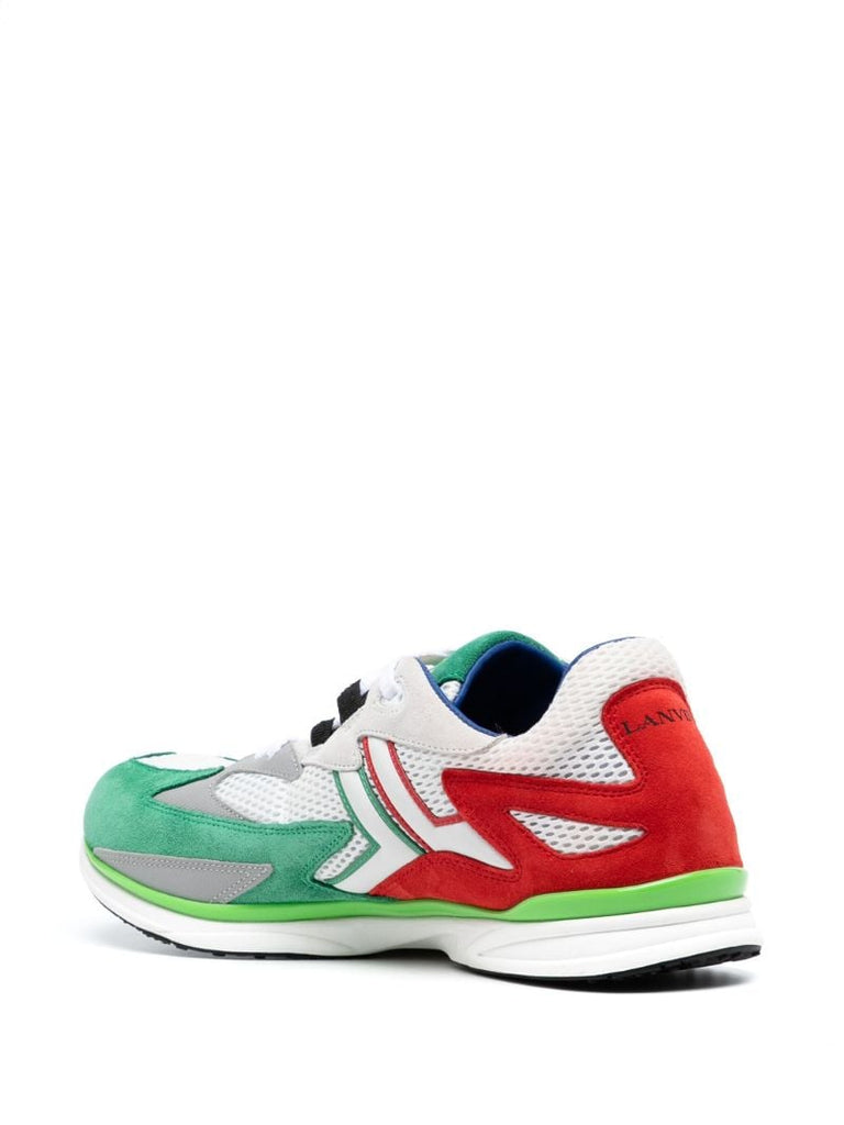 White Meteor Suede-trimmed Sneakers
