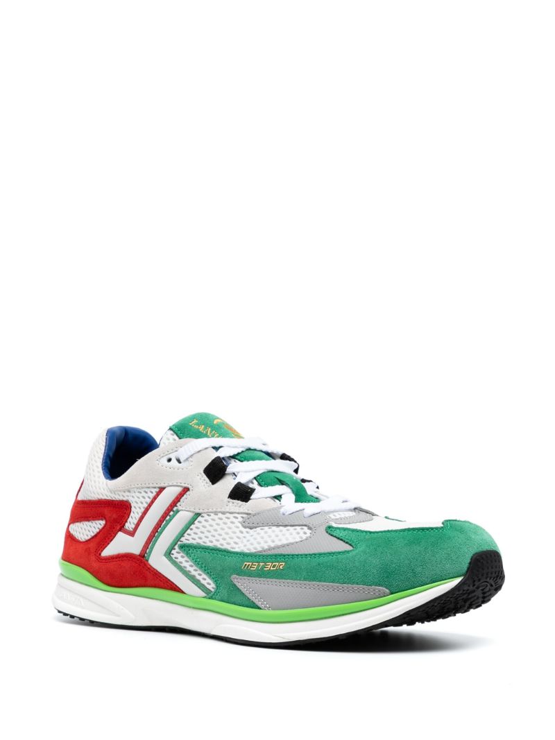 White Meteor Suede-trimmed Sneakers