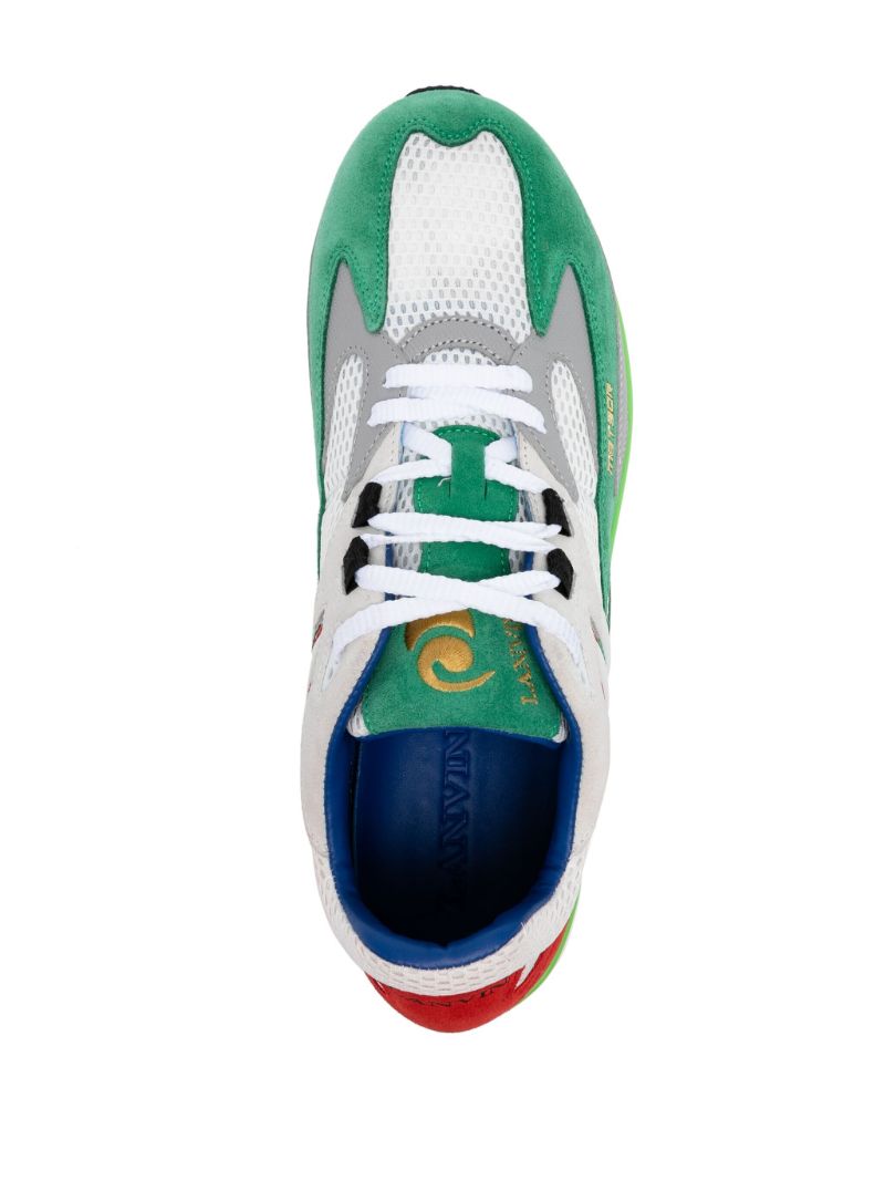 White Meteor Suede-trimmed Sneakers