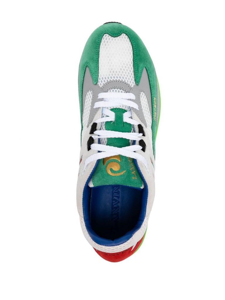 White Meteor Suede-trimmed Sneakers