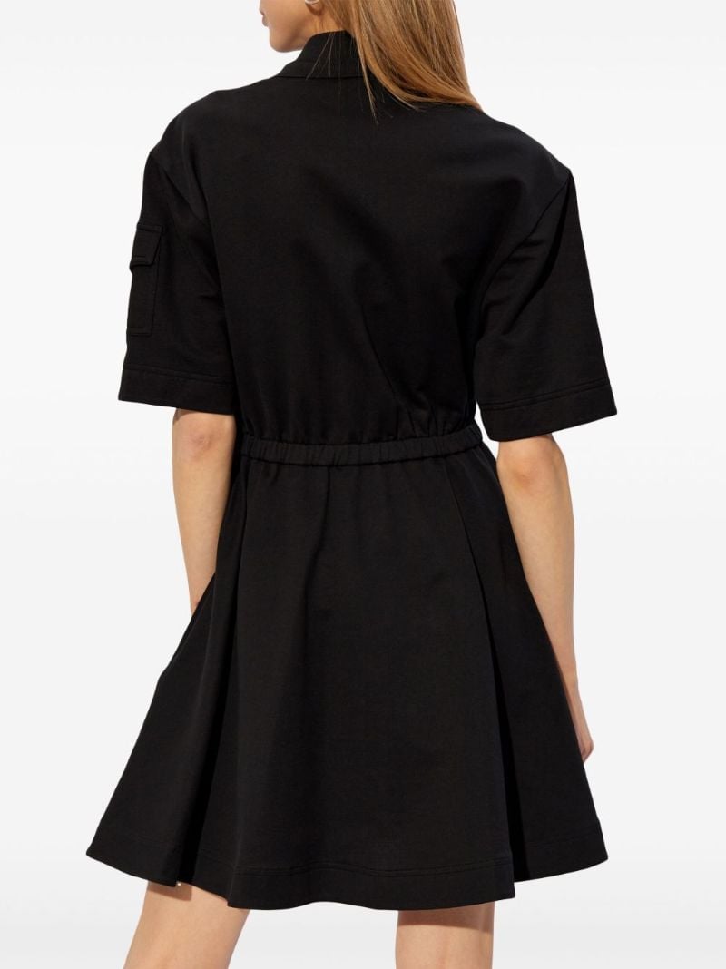 Black Logo-appliquÃ_x0083_Â© Flared Mini Dress