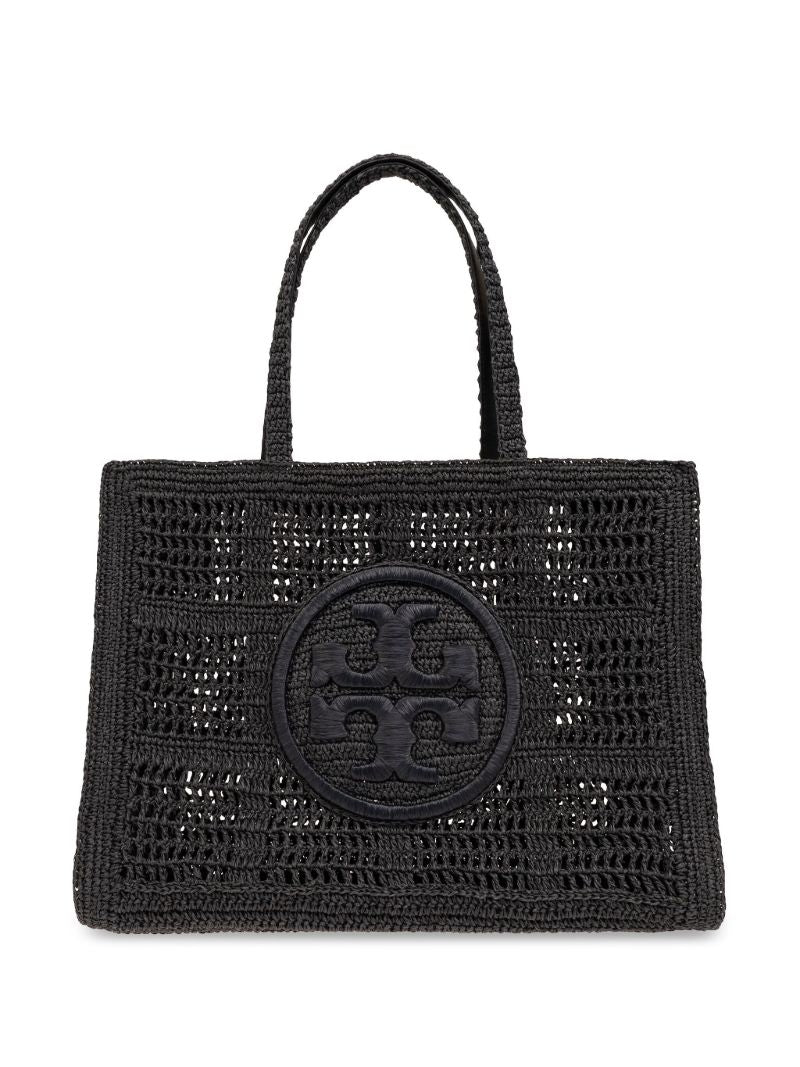 Black Ella Large Paper Raffia Tote Bag