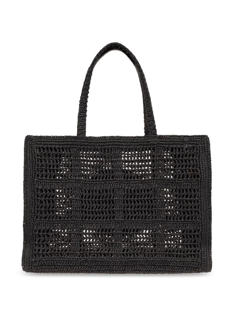 Black Ella Large Paper Raffia Tote Bag