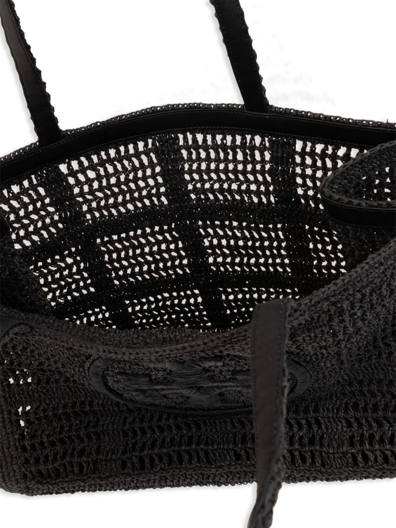 Black Ella Large Paper Raffia Tote Bag