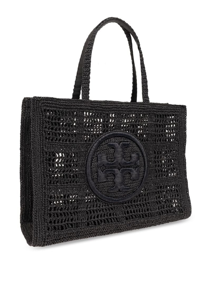 Black Ella Large Paper Raffia Tote Bag