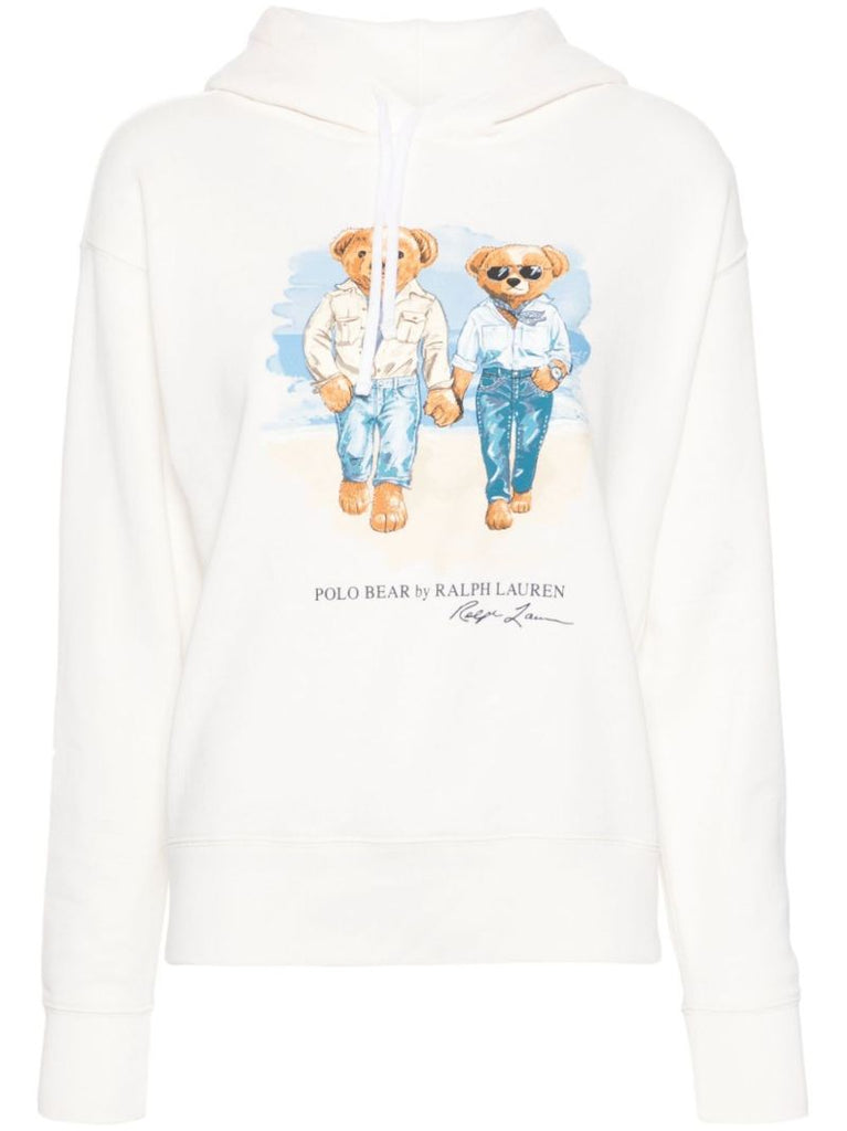 White the Ralph & Ricky Bear Fleece Hoodie