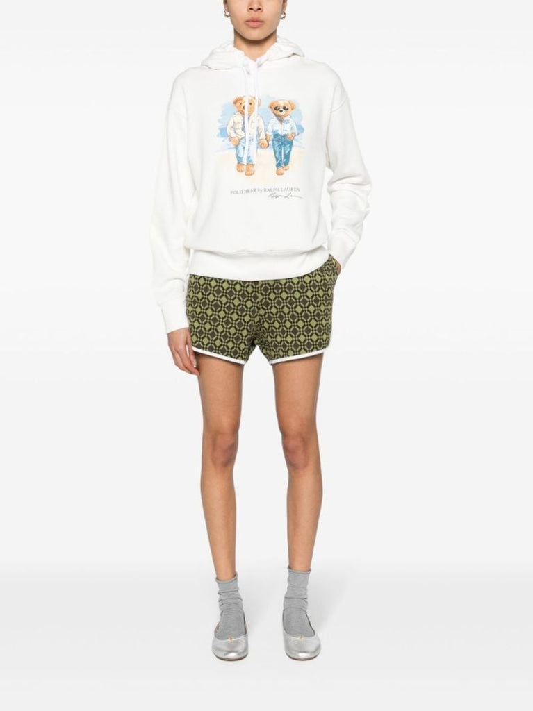 White the Ralph & Ricky Bear Fleece Hoodie
