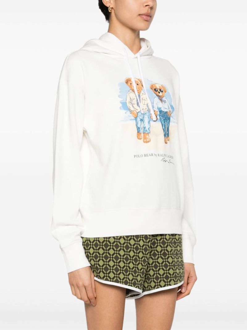 White the Ralph & Ricky Bear Fleece Hoodie