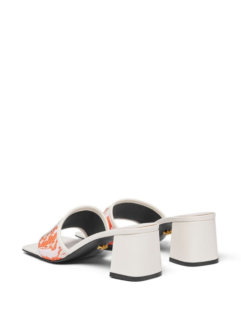 White Theia 55 Raffia Mules