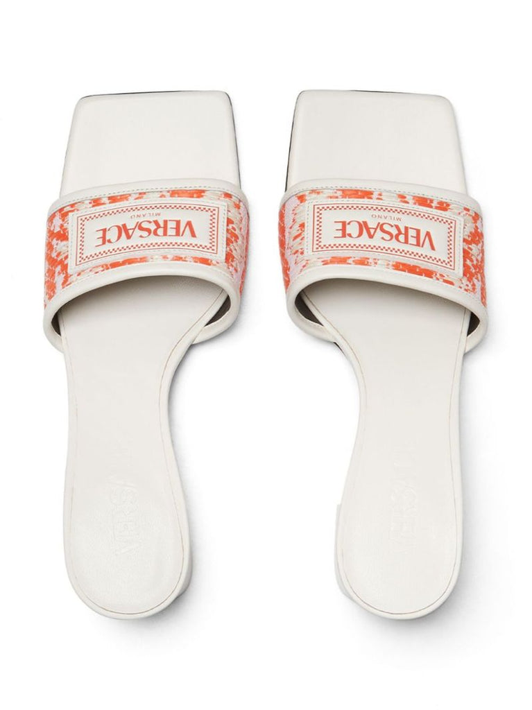 White Theia 55 Raffia Mules