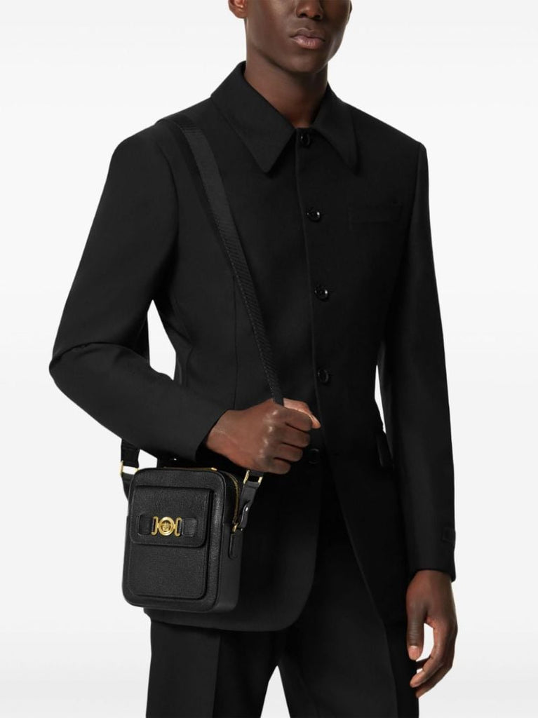 Black Medusa Biggie Leather Cross Body Bag