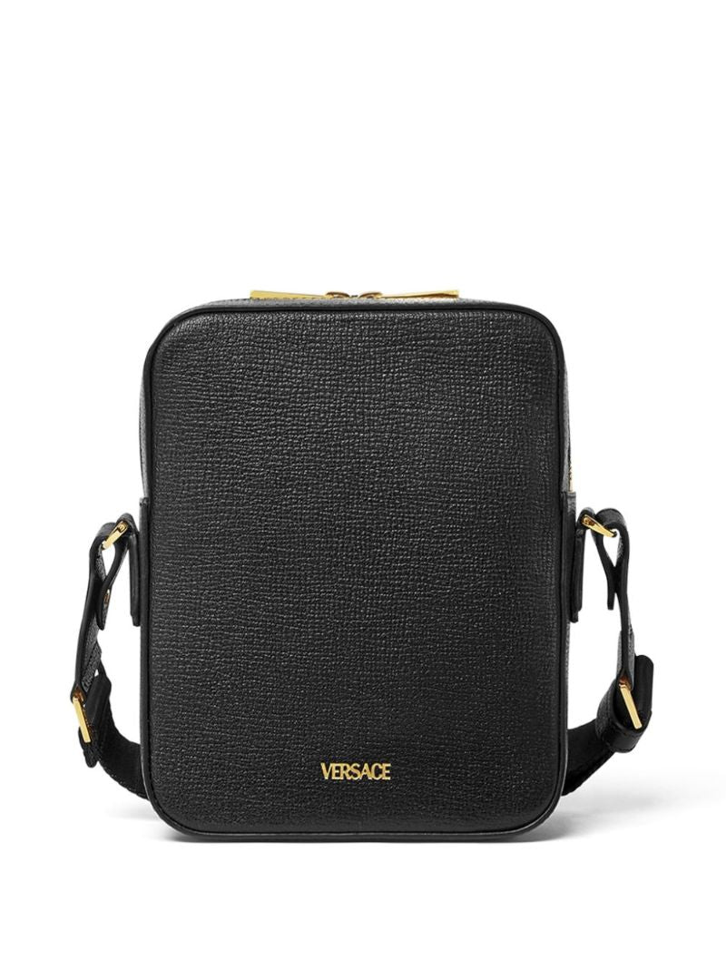 Black Medusa Biggie Leather Cross Body Bag