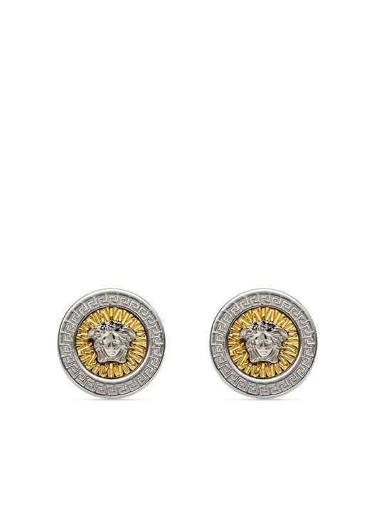 Silver-tone Crystal Icon Stud Earrings