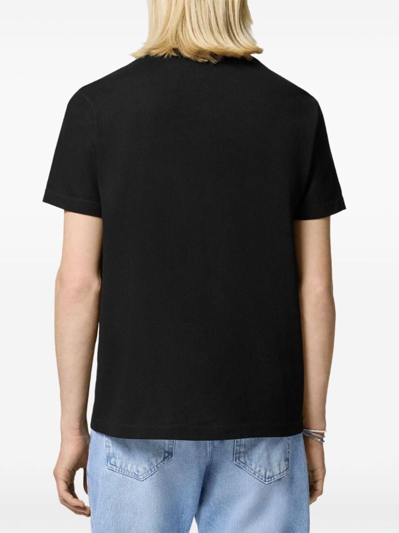 Black 90s Vintage Logo Cotton Polo Shirt