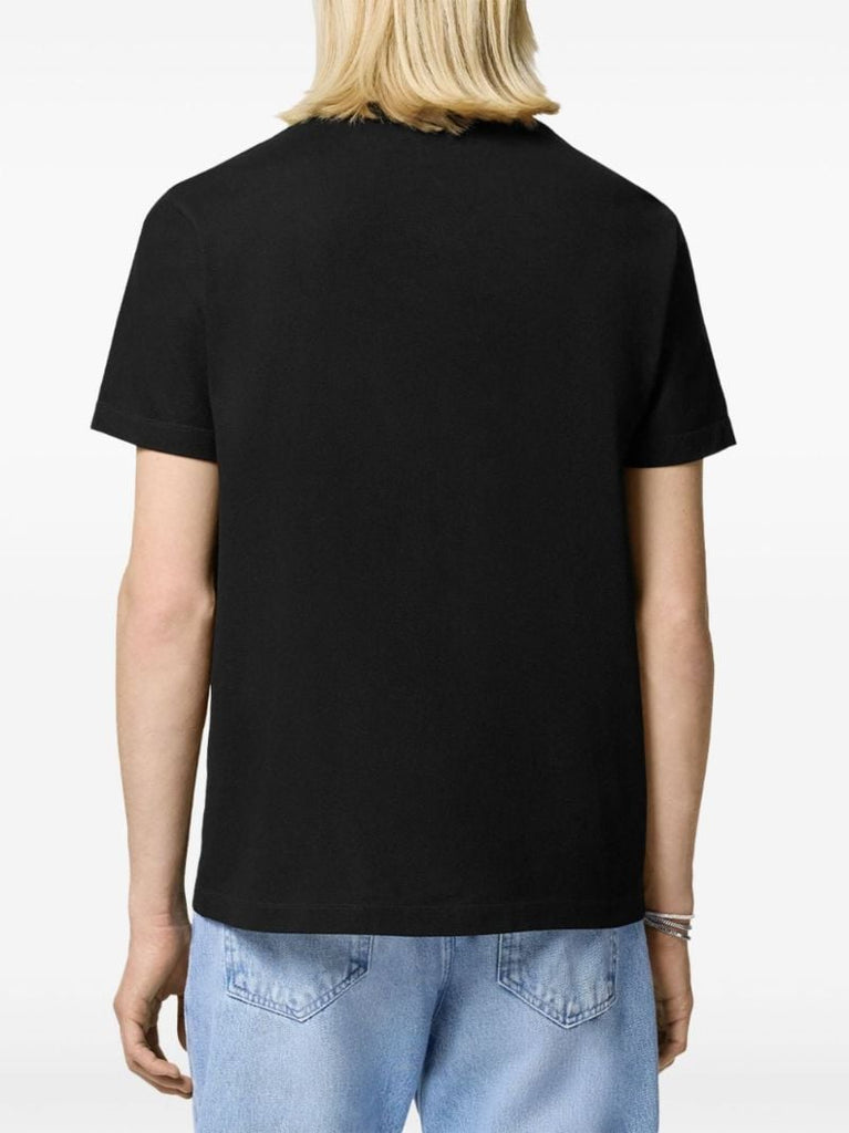 Black 90s Vintage Logo Cotton Polo Shirt