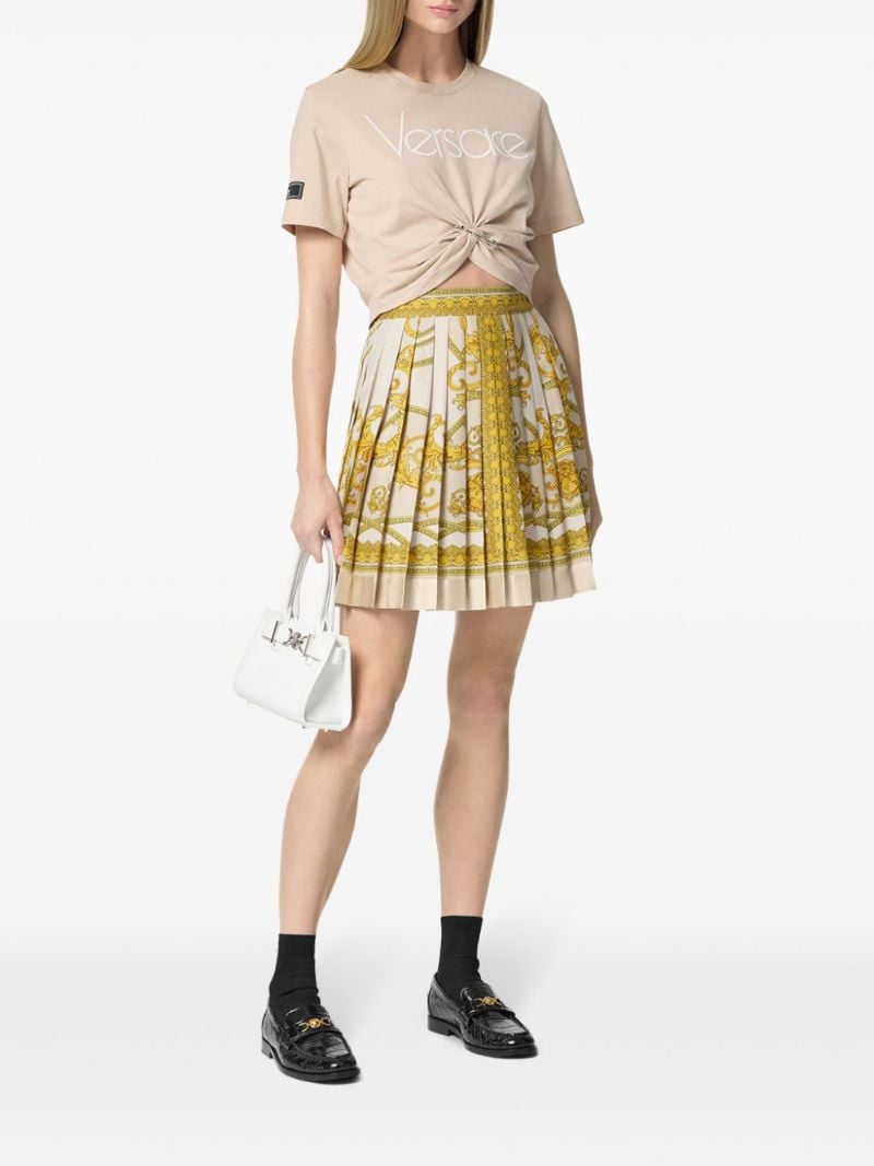 Gold-tone La Coupe Des Dieux Silk Pleated Skirt