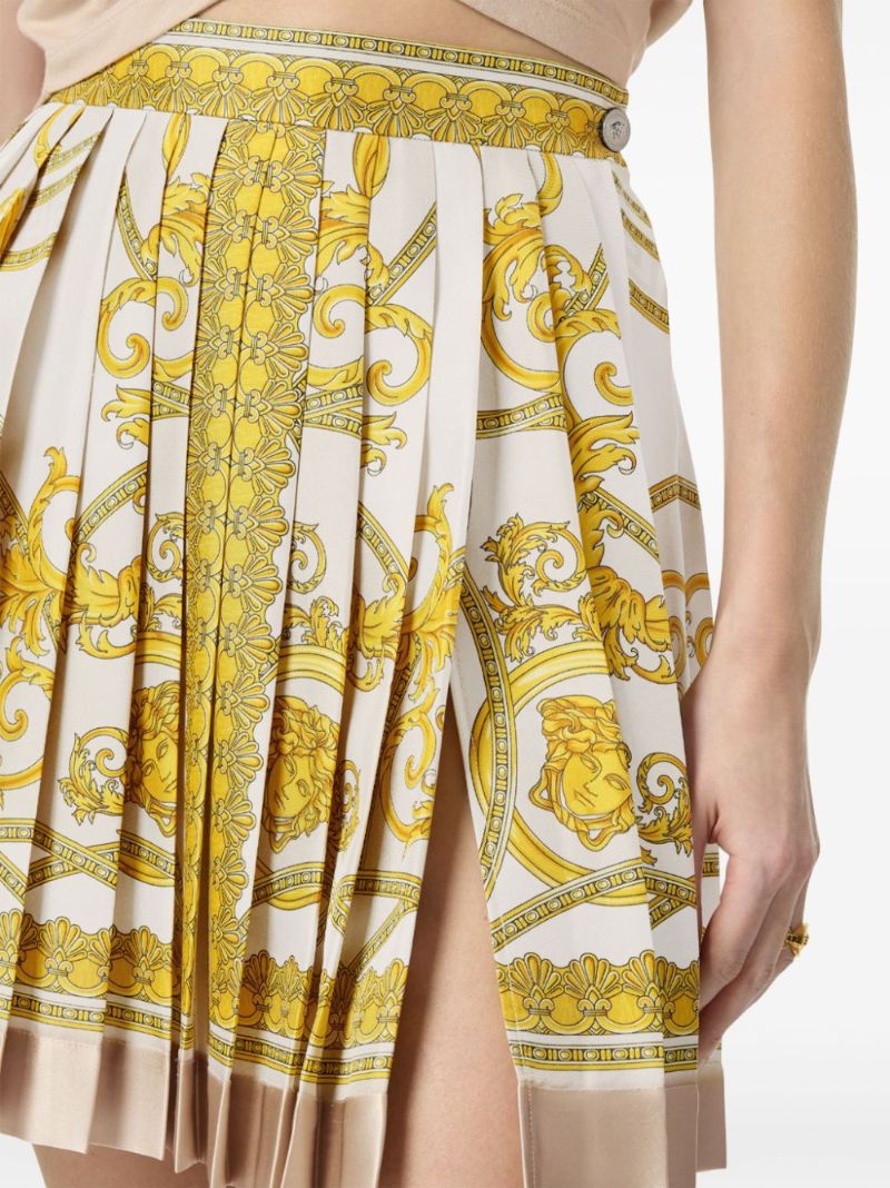 Gold-tone La Coupe Des Dieux Silk Pleated Skirt